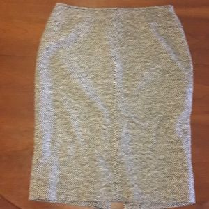 Philippe Adec Wool and angora checkered print pencil skirt